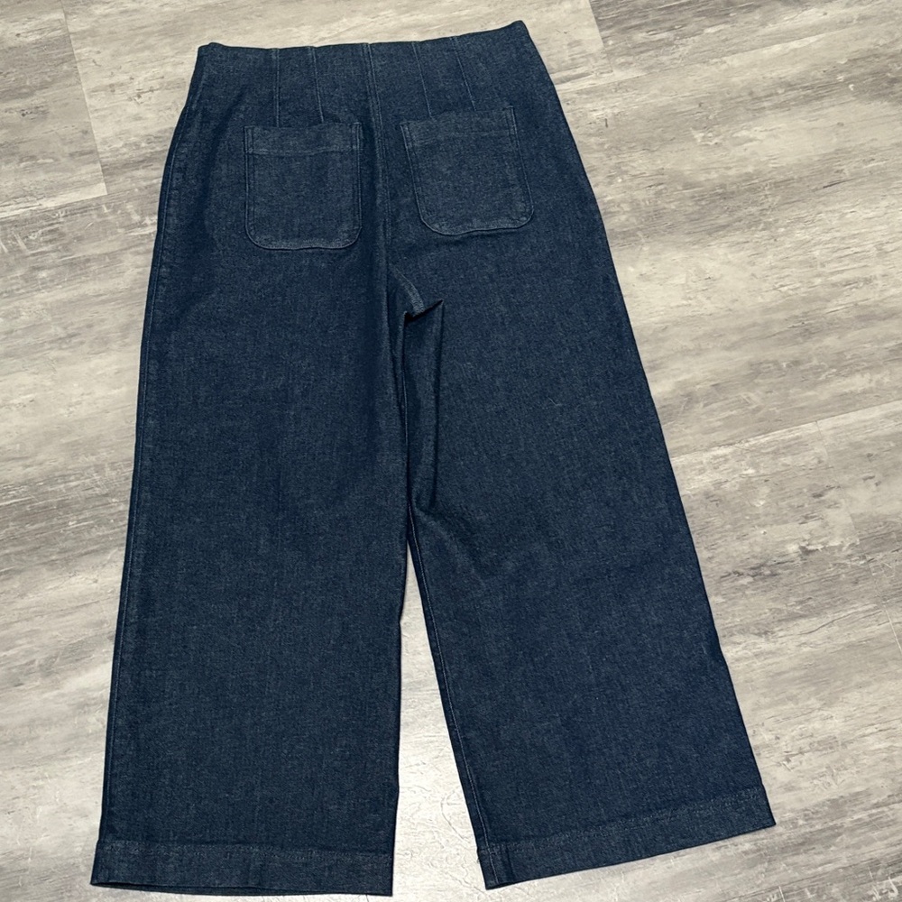 SPANX Zero Waistband Cropped Wide Leg Jeans Size Large - Picture 10 of 13